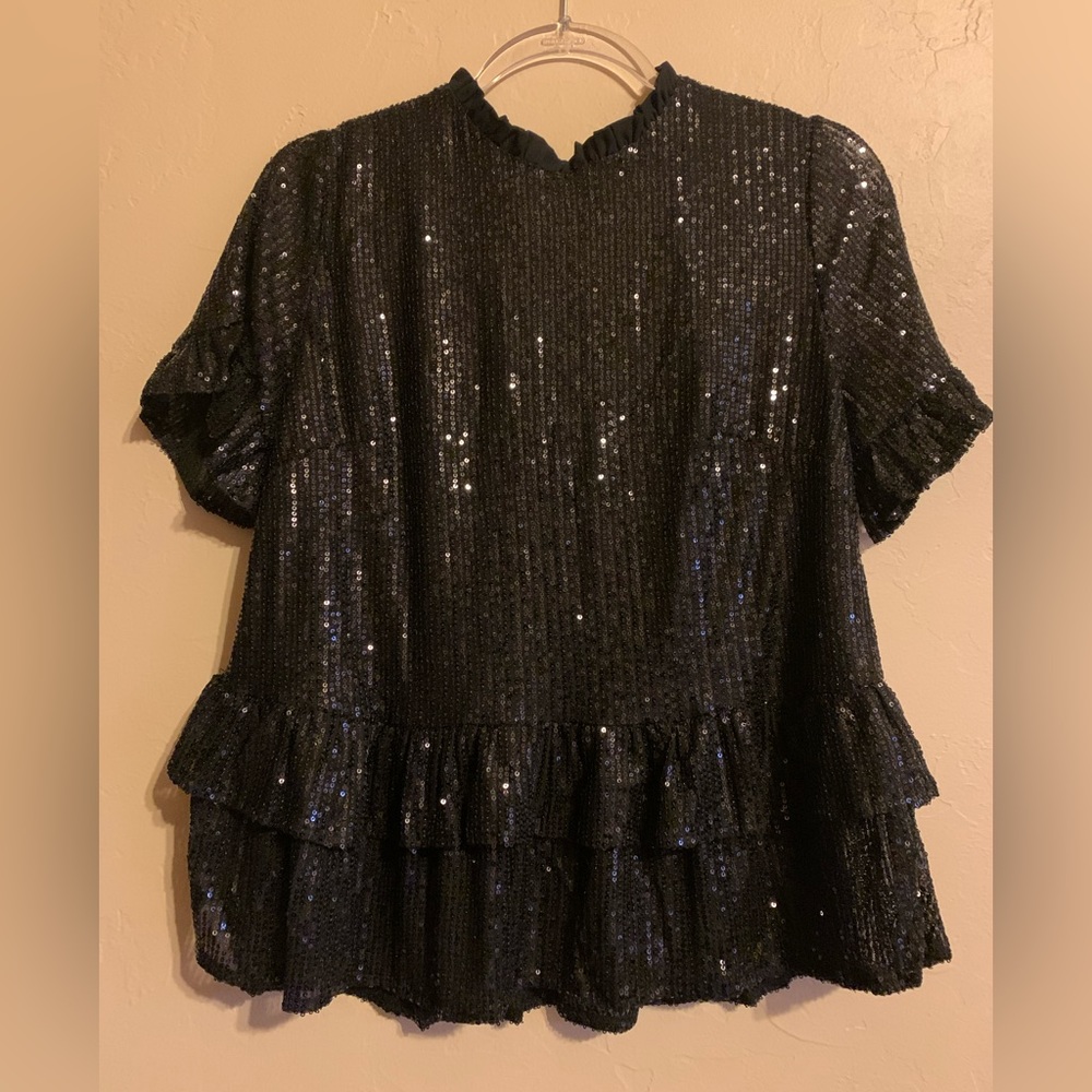 Black sequin Andree Top Size Medium
